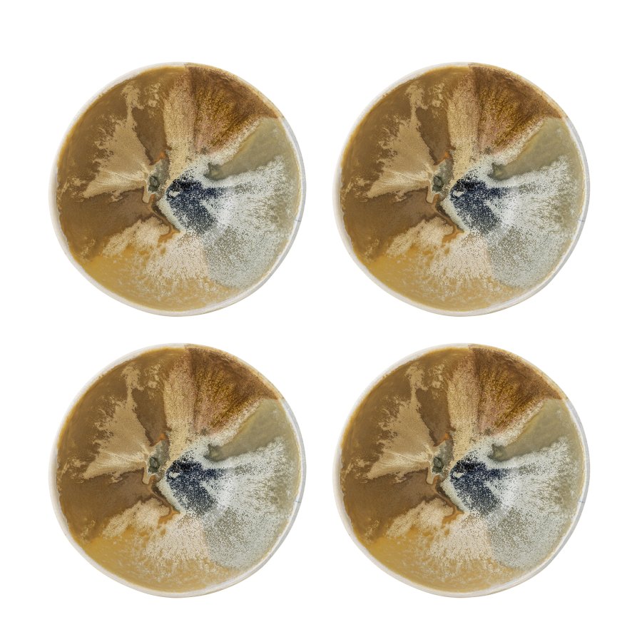 CREATIVE COLLECTION Lacey Schüssel, Gelb, Steingut (T15xH8 cm, 4er-Set)