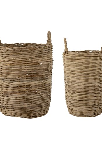 BLOOMINGVILLE Sedekorb, m. Griff - braunes Rattan (2er-Set)