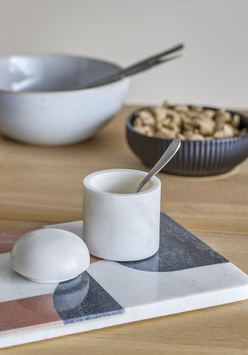 BLOOMINGVILLE Lira-krukke med lokk, hvit, marmor