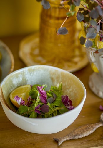 CREATIVE COLLECTION Lacey Schüssel, Gelb, Steingut (T15xH8 cm, 4er-Set)