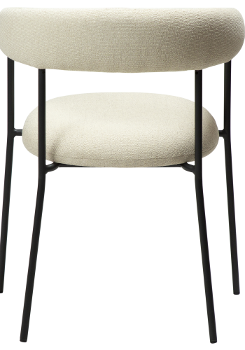DAN-FORM Plenti Sessel - cremefarbener Bouclé-Stoff und schwarzer Stahl
