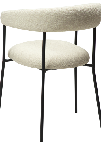 DAN-FORM Plenti Sessel - cremefarbener Bouclé-Stoff und schwarzer Stahl