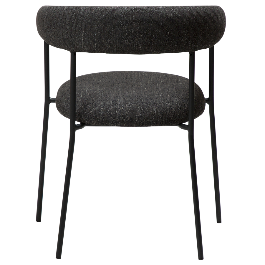 DAN-FORM Plenti Sessel - schwarzer Bouclé-Stoff und schwarzer Stahl