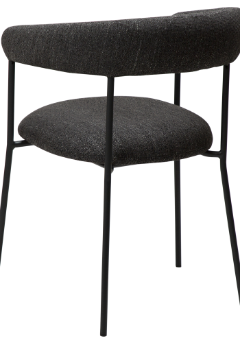 DAN-FORM Plenti Sessel - schwarzer Bouclé-Stoff und schwarzer Stahl