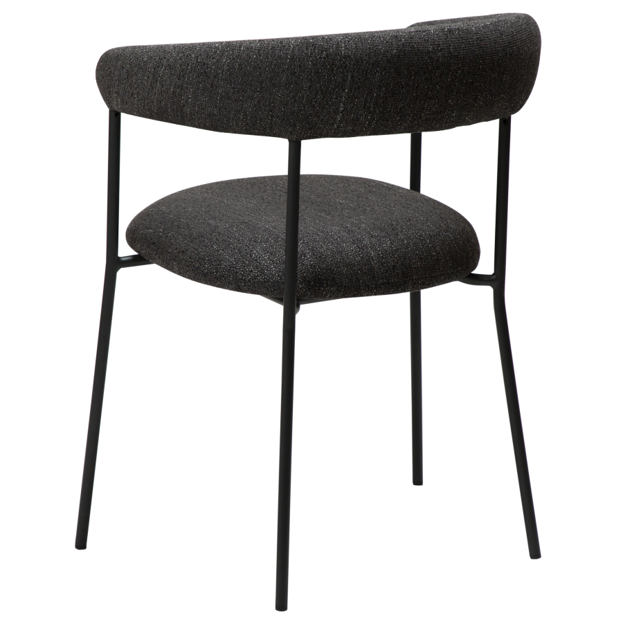 DAN-FORM Plenti Sessel - schwarzer Bouclé-Stoff und schwarzer Stahl