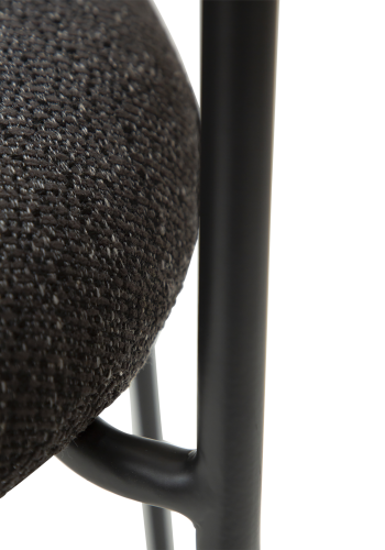 DAN-FORM Plenti Sessel - schwarzer Bouclé-Stoff und schwarzer Stahl