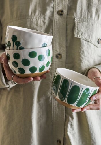 CREATIVE COLLECTION Linora Schale, Grn, Steingut