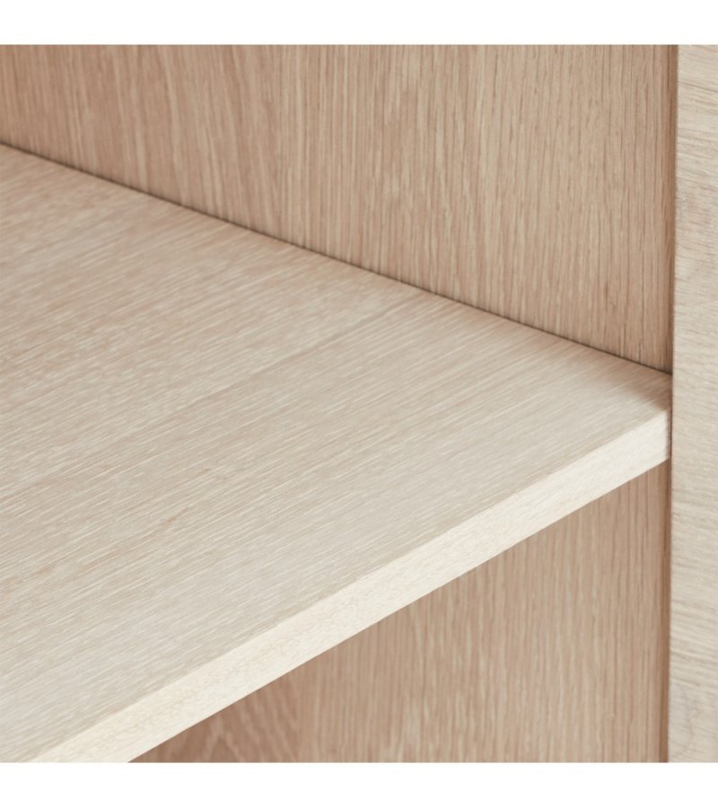 Porto Kleines Sideboard, m. 2 Türen, 2 Regalen, 2 Schubladen, 1 Fach - weiß geöltes Eichenfurnier und Holz (160x42)