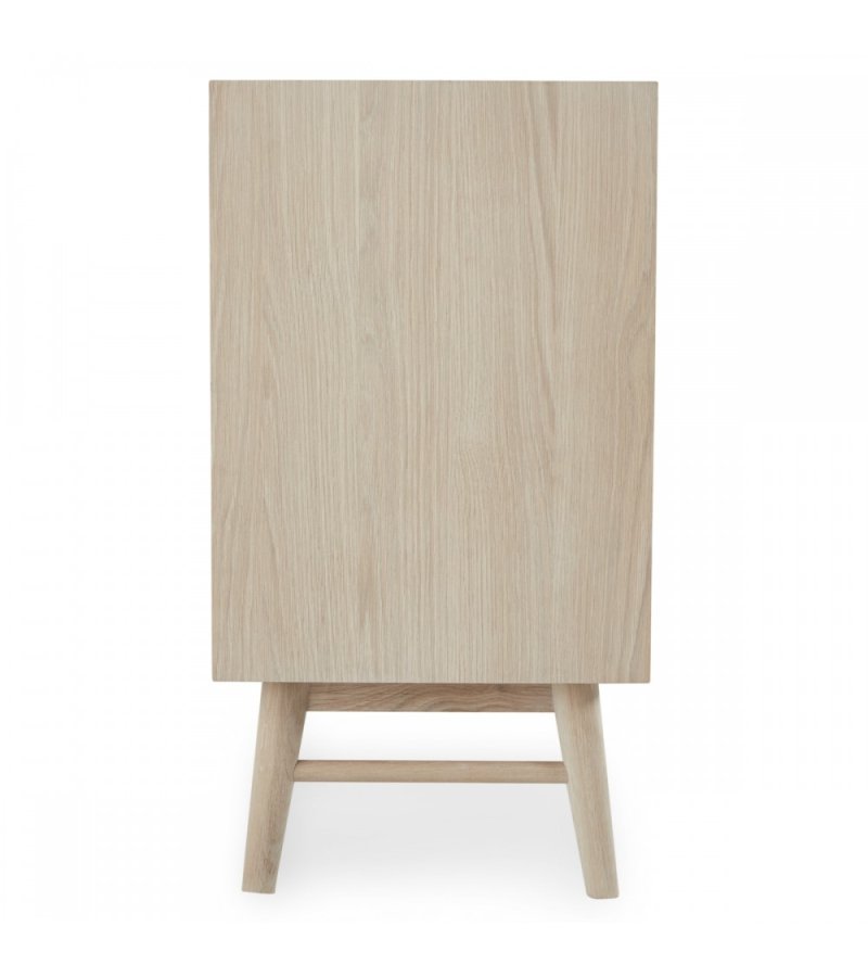 Porto Stor skjenk, m. 3 drer, 3 hyller, 2 skuffer, 1 rom - hvitoljet eikefiner og tre (212x42)