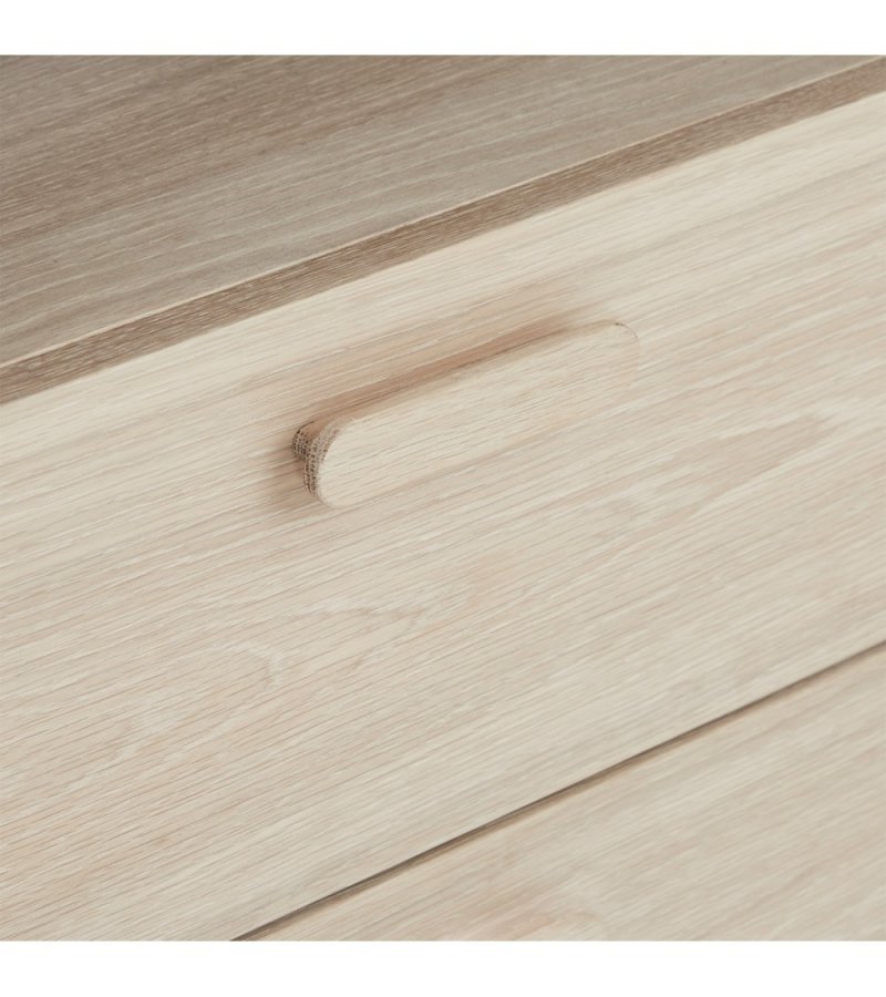 Porto bokhylle, m. 3 hyller og 2 skuffer - hvitoljet eikefiner og tre