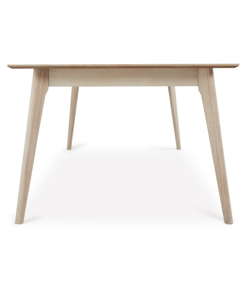 Esstisch Porto, mit 2 Einlegeplatten - weiß geöltes Eichenfurnier und Holz (95x170(270))