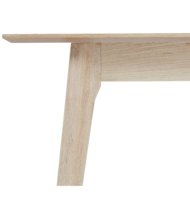 Esstisch Porto, mit 2 Einlegeplatten - weiß geöltes Eichenfurnier und Holz (95x170(270))