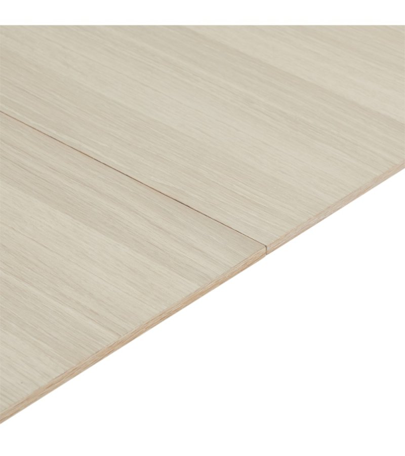 Esstisch Porto, mit 2 Einlegeplatten - weiß geöltes Eichenfurnier und Holz (95x170(270))