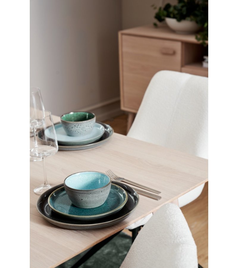 Esstisch Porto, mit 2 Einlegeplatten - weiß geöltes Eichenfurnier und Holz (105x220(320))