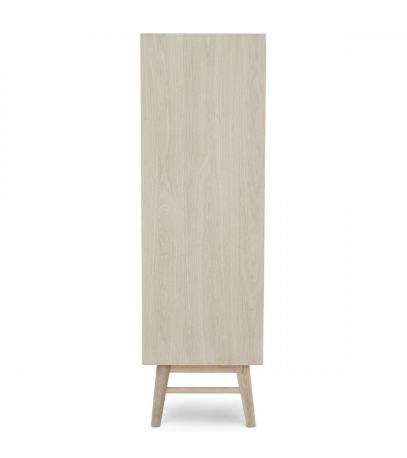 Porto hj sknk, m. 2 lger, 3 hylder og 2 skuffer - hvidolieret egetrsfinér og tr (100x40)