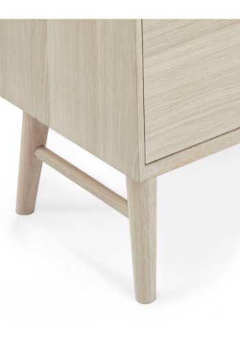 Porto TV-bord, m. 2 drer, 1 skuff, 2 hyller, 1 rom - hvitoljet eikefiner og tre (160x42)