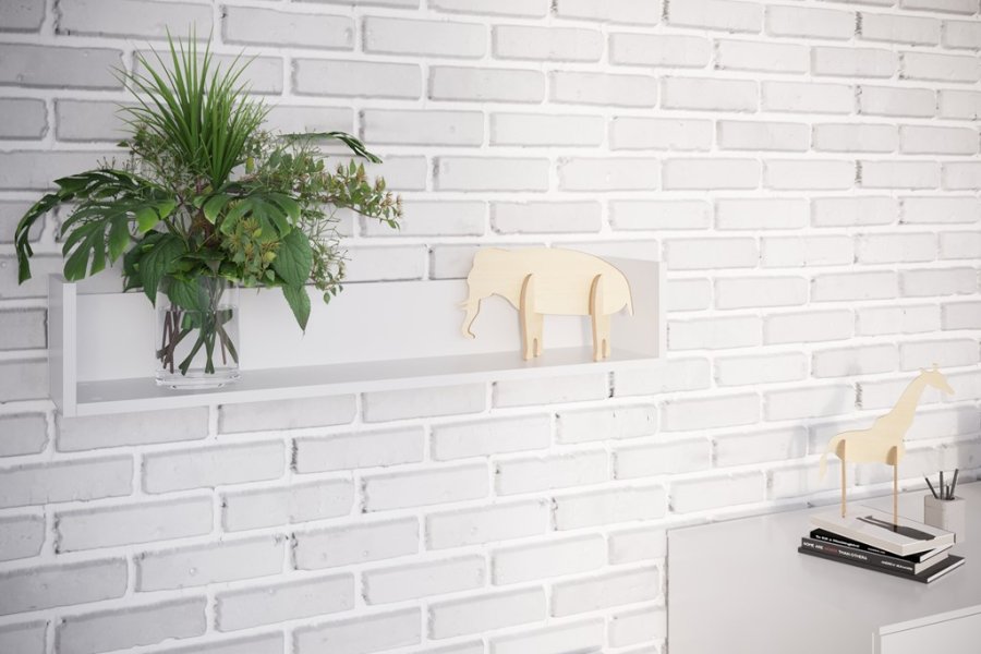 Victor vegghylle - hvit sponplate og MDF (L:94)