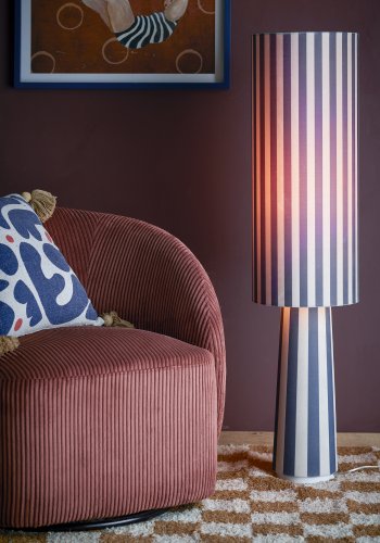 BLOOMINGVILLE Emmie Stehlampe, Blau, Polyester (D28xH120 cm)