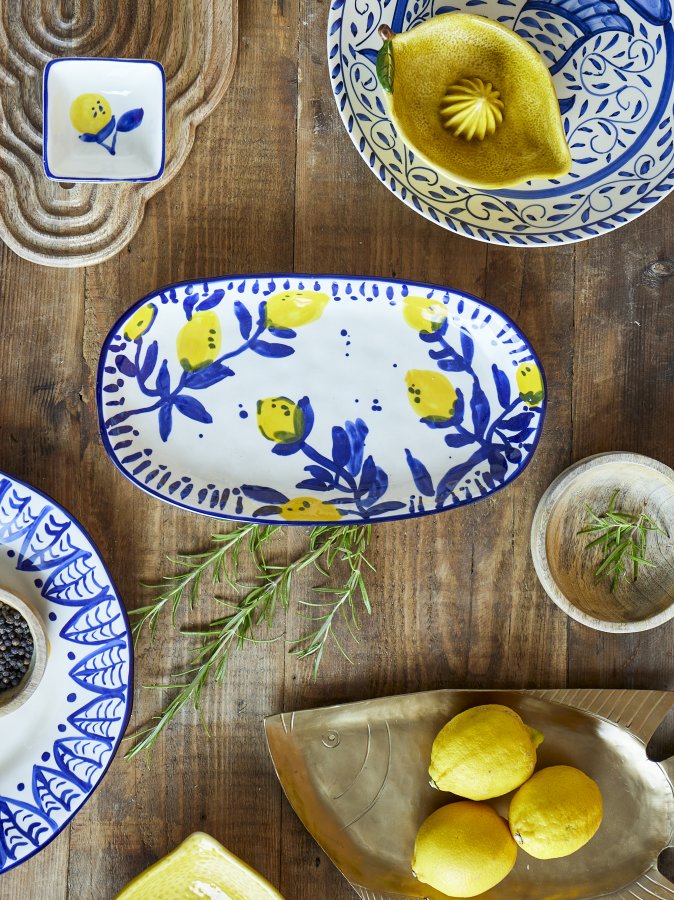 CREATIVE COLLECTION Maxima serveringsfat, bl, steinty