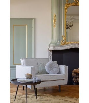 WOOOD Bounds sidebord, rundt - antikk gullkryssfiner og metall (58)