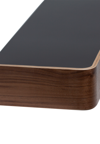 DANFORM Protopia Wandregal, groß, mit 9 Haken – braunes Walnussfurnier und schwarzes Metall