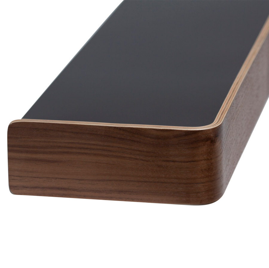 DANFORM Protopia Wandregal, groß, mit 9 Haken – braunes Walnussfurnier und schwarzes Metall