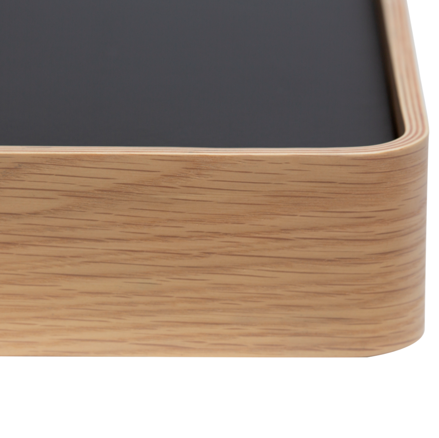 DANFORM Protopia Wandregal, groß, mit 9 Haken – weiß gekalktes Eichenfurnier und schwarzes Metall