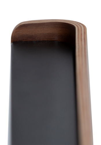 DANFORM Protopia Wandregal, klein, mit 9 Haken – braunes Walnussfurnier und schwarzes Metall