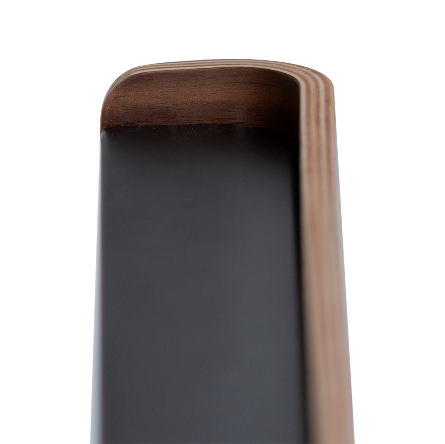 DANFORM Protopia Wandregal, klein, mit 9 Haken – braunes Walnussfurnier und schwarzes Metall