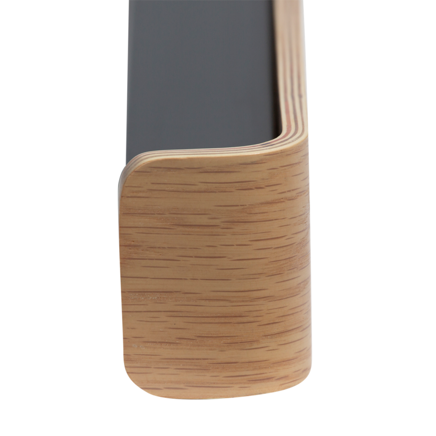 DANFORM Protopia Wandregal, klein, mit 9 Haken – weiß gekalktes Eichenfurnier und schwarzes Metall