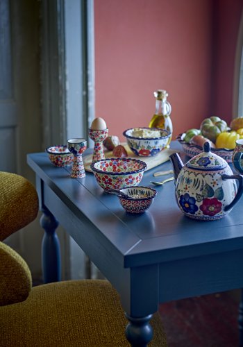 CREATIVE COLLECTION Bassy Esstisch, Blau, Kiefer (L80xH75xB80 cm)