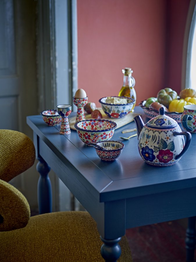 CREATIVE COLLECTION Bassy Esstisch, Blau, Kiefer (L80xH75xB80 cm)