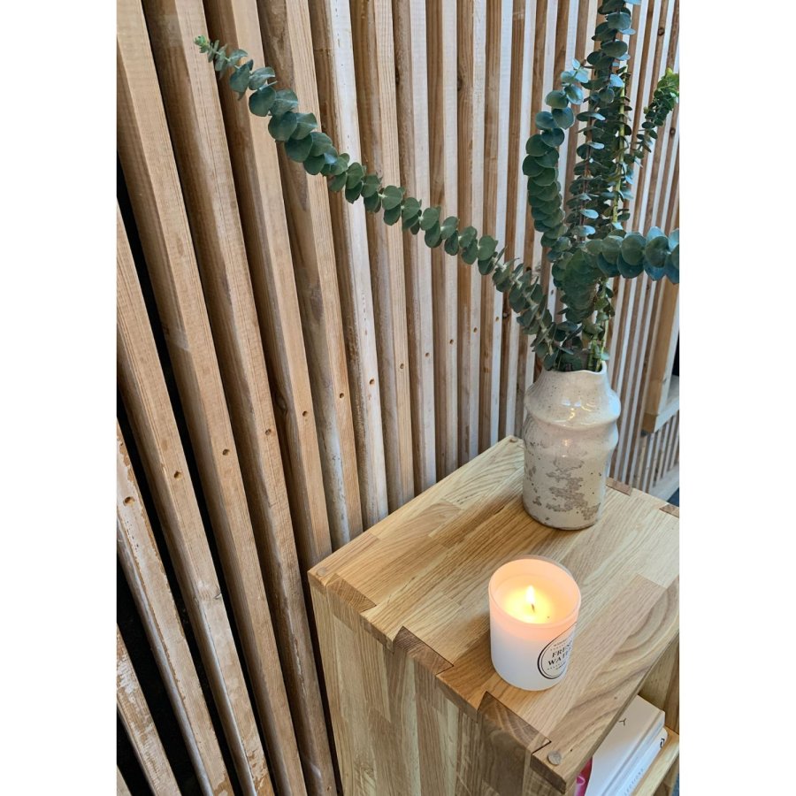 NOCNOI Puzzle rektangulr reol, m. 2 rum - massiv olieret eg, til vg/gulv (70x36)