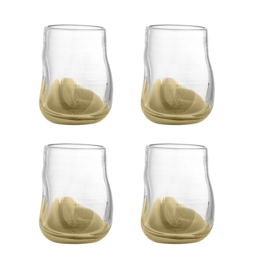 BLOOMINGVILLE Ballard Trinkglas, Natur, Glas (D8xH9 cm, 4er Set)