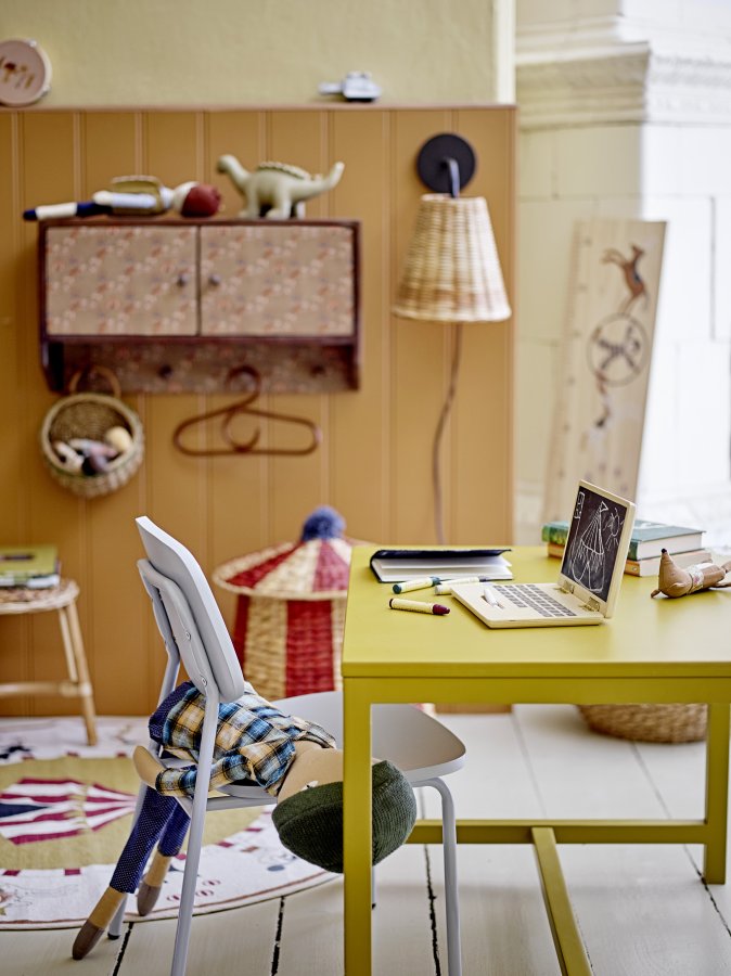 BLOOMINGVILLE MINI Birsen kurv, m. lg - natur og rd vandhyacint (40)