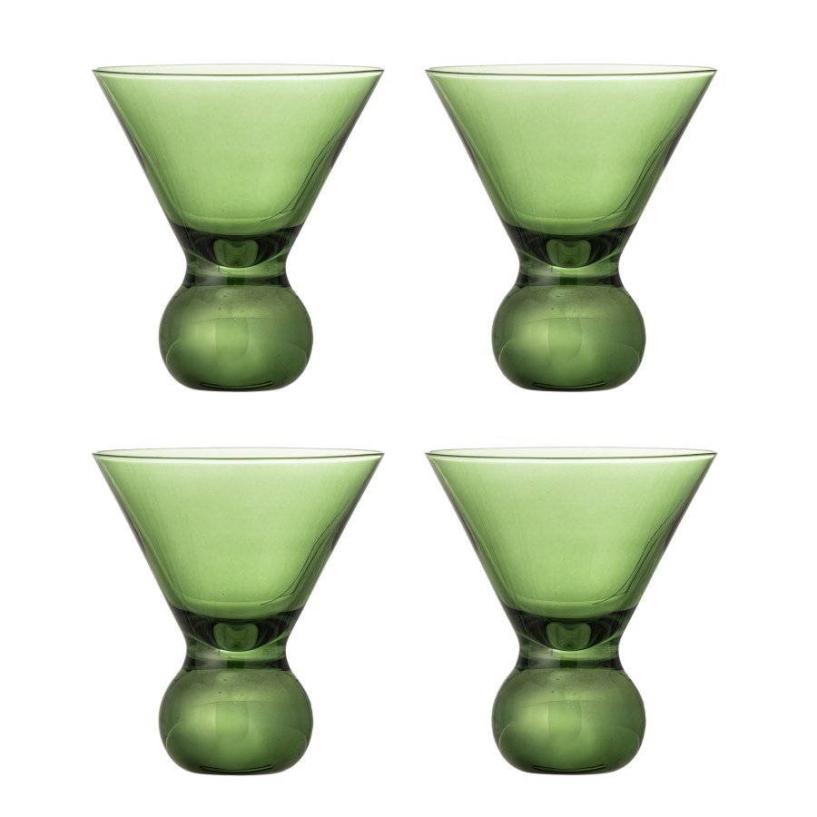 BLOOMINGVILLE Corliss Cocktailglas, Grn, Glas (D9,5xH11 cm, 4er-Set)