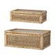BLOOMINGVILLE Lally Box med lokk, Natural, Rattan, sett med 2, L32xH9xB17/L39xH15,5xB24 cm