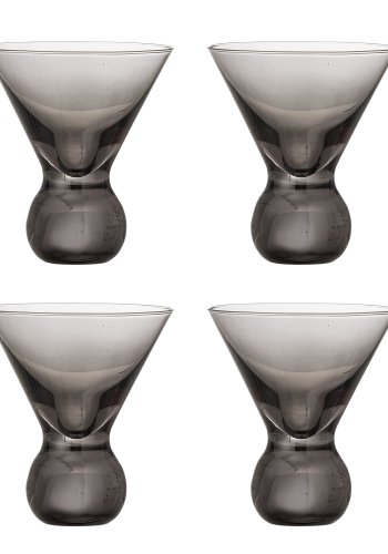 BLOOMINGVILLE Corliss Cocktailglas, Grau, Glas (D9,5xH11 cm, 4er-Set)