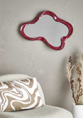 BLOOMINGVILLE Violeta Wandspiegel, Rot, Polyresin (L47xH61,5xB7 cm)