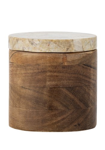 CREATIVE COLLECTION Lisanne Glas mit Deckel, Natur, FSC100%, Akazie