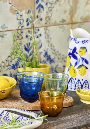 CREATIVE COLLECTION Karu Trinkglas, Blau, Recyclingglas