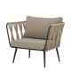 BLOOMINGVILLE Pavone utendrs lenestol, med armlener, beigebrune puter - lysebrunt tau/svart metall