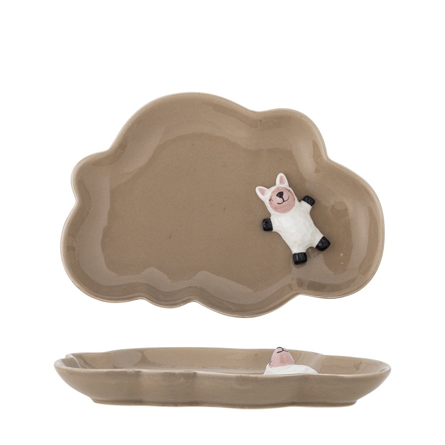 BLOOMINGVILLE MINI Dukketallerken, Brun, Stenty