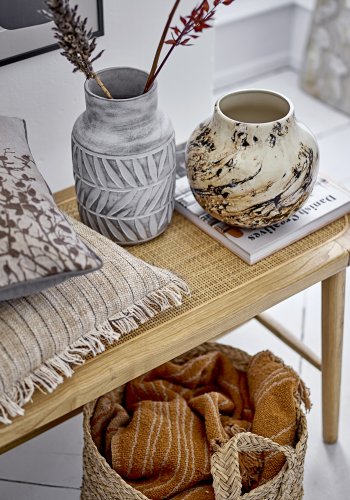 BLOOMINGVILLE Rauke Bank, rechteckig – natürliches Zuckerrohr und Sabrang-Teak (120x45)