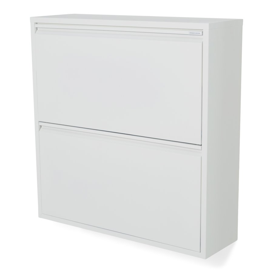 SPINDER DESIGN Billy 2 skoskap, m. 2 drer - hvit stl