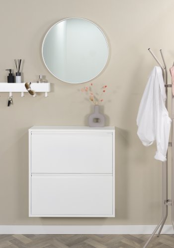 SPINDER DESIGN Billy 2 skoskap, m. 2 drer - hvit stl