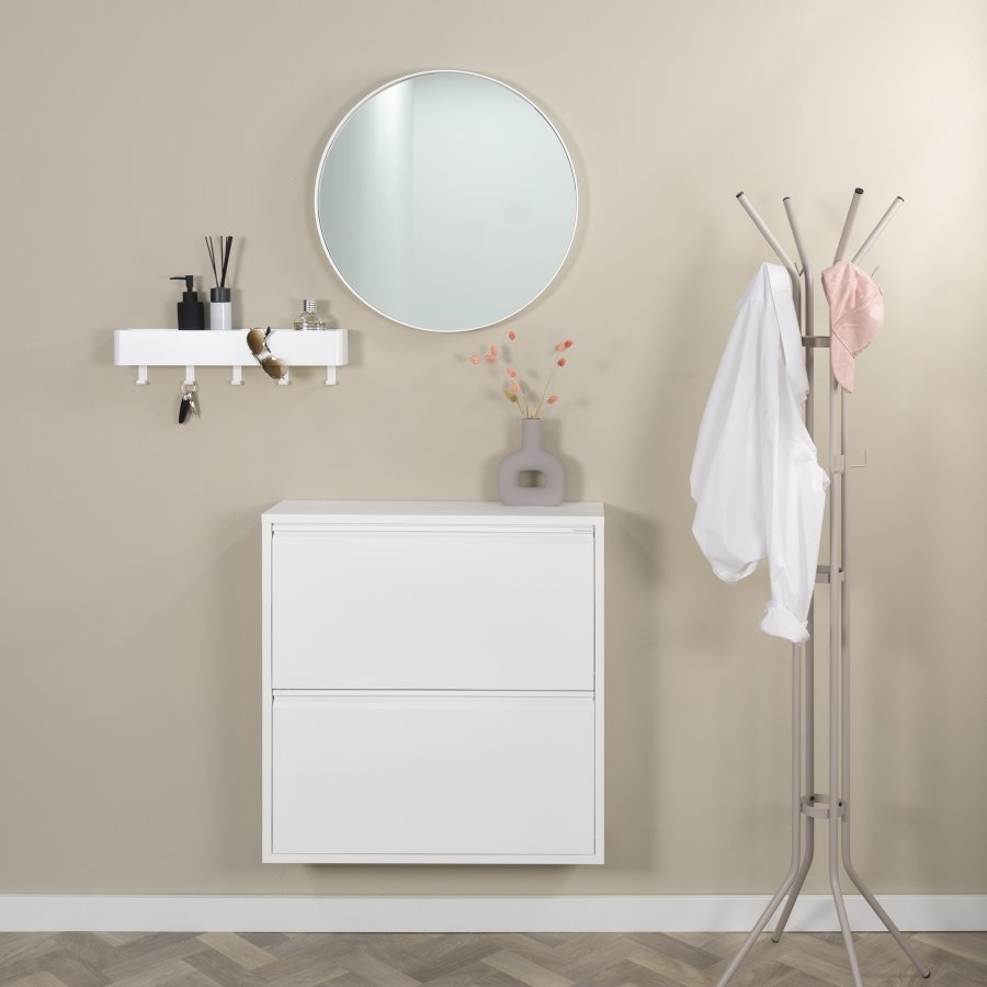 SPINDER DESIGN Billy 2 skoskap, m. 2 drer - hvit stl