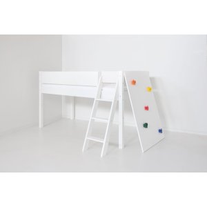 Manis-H Vilde Halvh�y seng med design sengehest og klatrevegg - 200 cm - 90x200