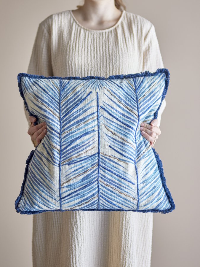 CREATIVE COLLECTION Laval Kissen, Blau, Baumwolle (L50xB50 cm)