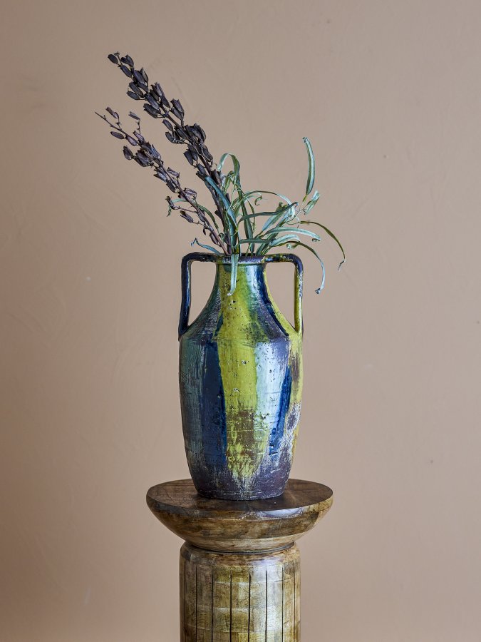 CREATIVE COLLECTION Wilder Deko Vase, Gelb, Terrakotta